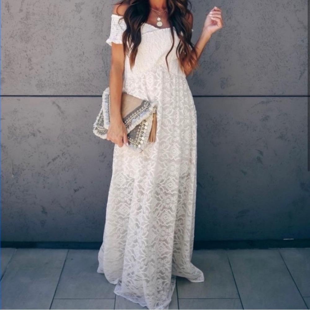 VICI collection Lace Smocked Dress